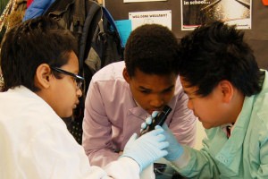 Pupils Jordan Black, Henry Lam and Ryiad Mustafa