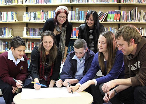 (Front L-R) Ali Salameh, Christine McAlpine, James Boyle, Naomi Bryant and Luke 