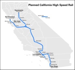 Planned high-speed rail system in California