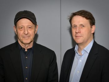 Composer Steve Reich (left) with Andrew Burke, CEO of the London Sinfonietta