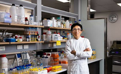 Lianzhou Wang in the laboratory