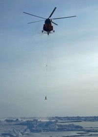 C. Peralta-Ferriz/UW Applied Physics Laboratory    An instrument about to be dro