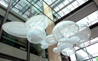 Sculpture in chemistry lab bonds science and art