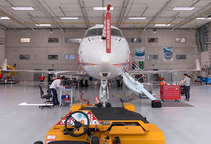 The German research aircraft HALO is currently being readied at its home base, t