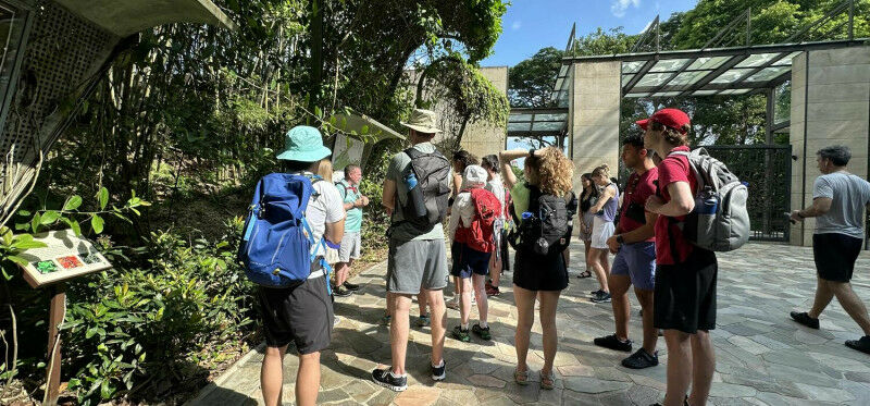 Aaron Williams engages with students during the 2024 Environmental and Urban Sus