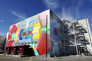 The ATLAS collaboration at CERN unveils giant mural