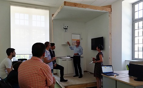 � HUT  Modular space within the Maison des sciences de l&rsquo;Homme, showing a 