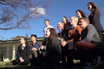 Graham Tuckwell with previously shortlisted students.