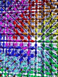 Image of 3-D, synthetic DNA-like crystals created by Yaghi, Deng and colleagues