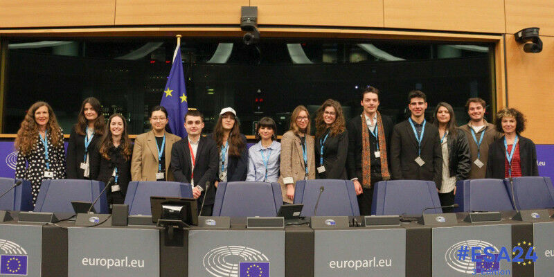 The Unite! delegation at the European Parliament with TU Graz student Laila Zild