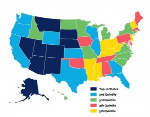 Map of state-level variation in an entrepreneurship-prone personality profile ac