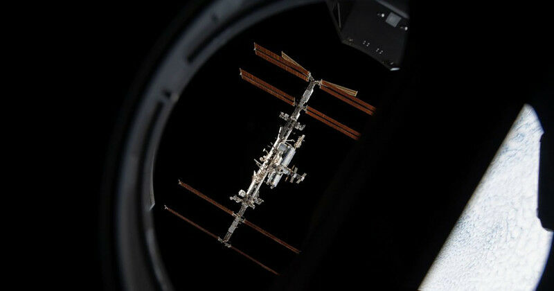 View of the International Space Station from the SpaceX Crew Dragon. Photo by Ax