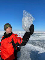 Winter Grab: U-M team bores through Saginaw Bay ice to glimpse Great Lakes life below