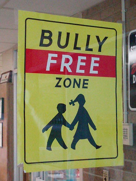 Anti-bullying poster on the front door of a Berea, Ohio, school. Photo from Wiki
